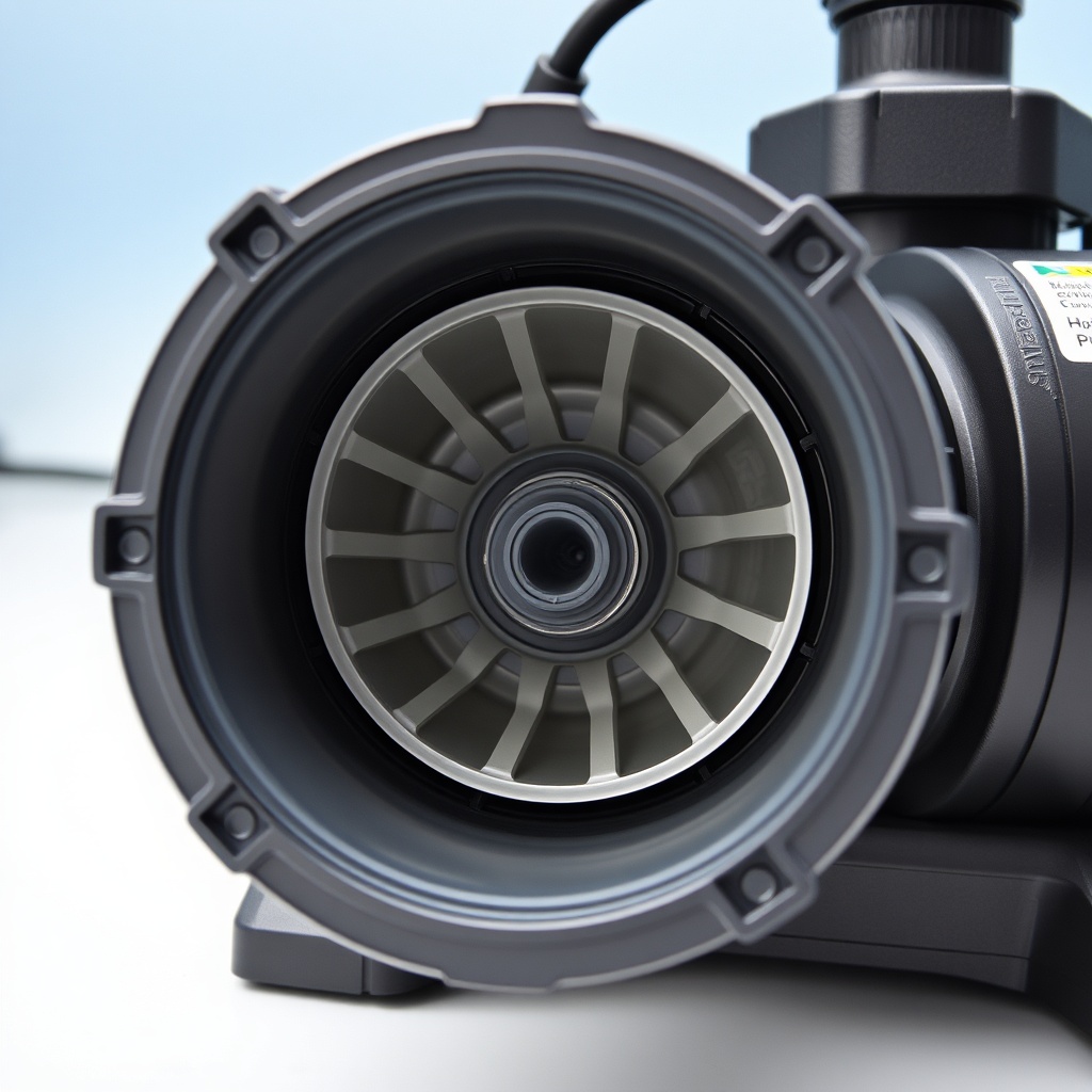 A close-up photorealistic photo of an Intex Krystal Clear 28633EG pump with the front cove